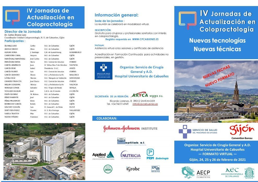 IV JORNADAS DE ACTUALIZACIÓN EN COLOPROCTOLOGÍA